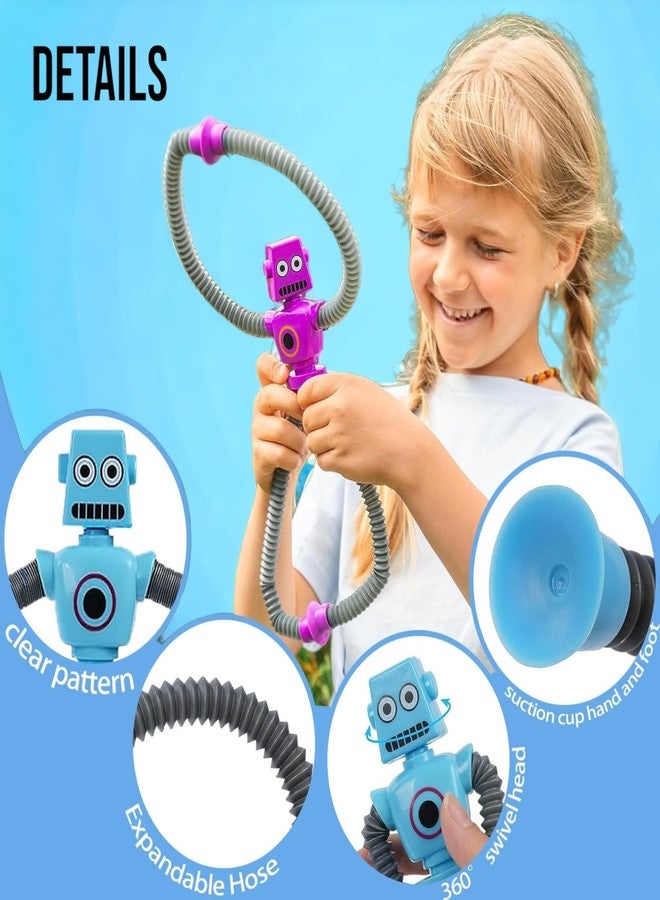 Samip Pop Tubes,Robotics Fidget Tubes Toddler Sensory Toys,Stimulating Creative Gifts,Suction Cup Pop Tube Robot Toy,Autism Sensory Toys,Fidget Toys,Led Robot Giraffe Toy (Pack Of 4,Robot)-Multicolor - Image 5